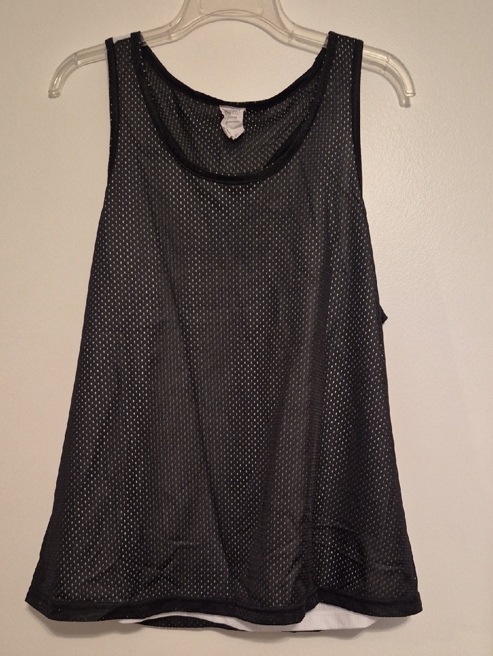 Danskin Black & White Mesh Athletic Tank Top SZ XL